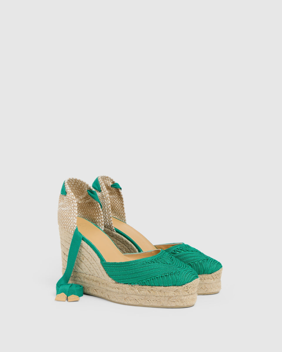 サンダル・ミュール Castaner CARINA C 8 (54802) BLACK CLOSED TOE WEDGES CARINA MADE WITH CANVAS WITH 9 HEIGH
