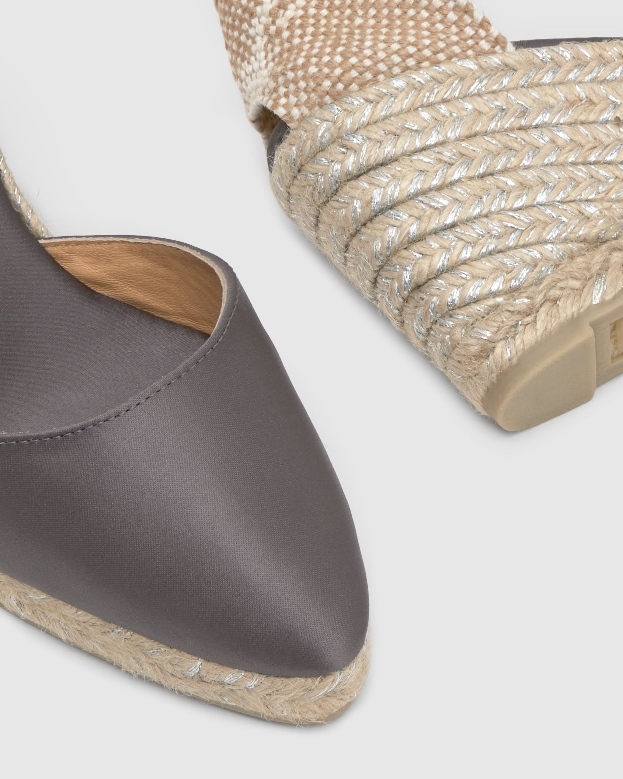 CRUDE CLOSED TOE WEDGES CHIARA MADE WITH SATIN WITH 11 HEIGH