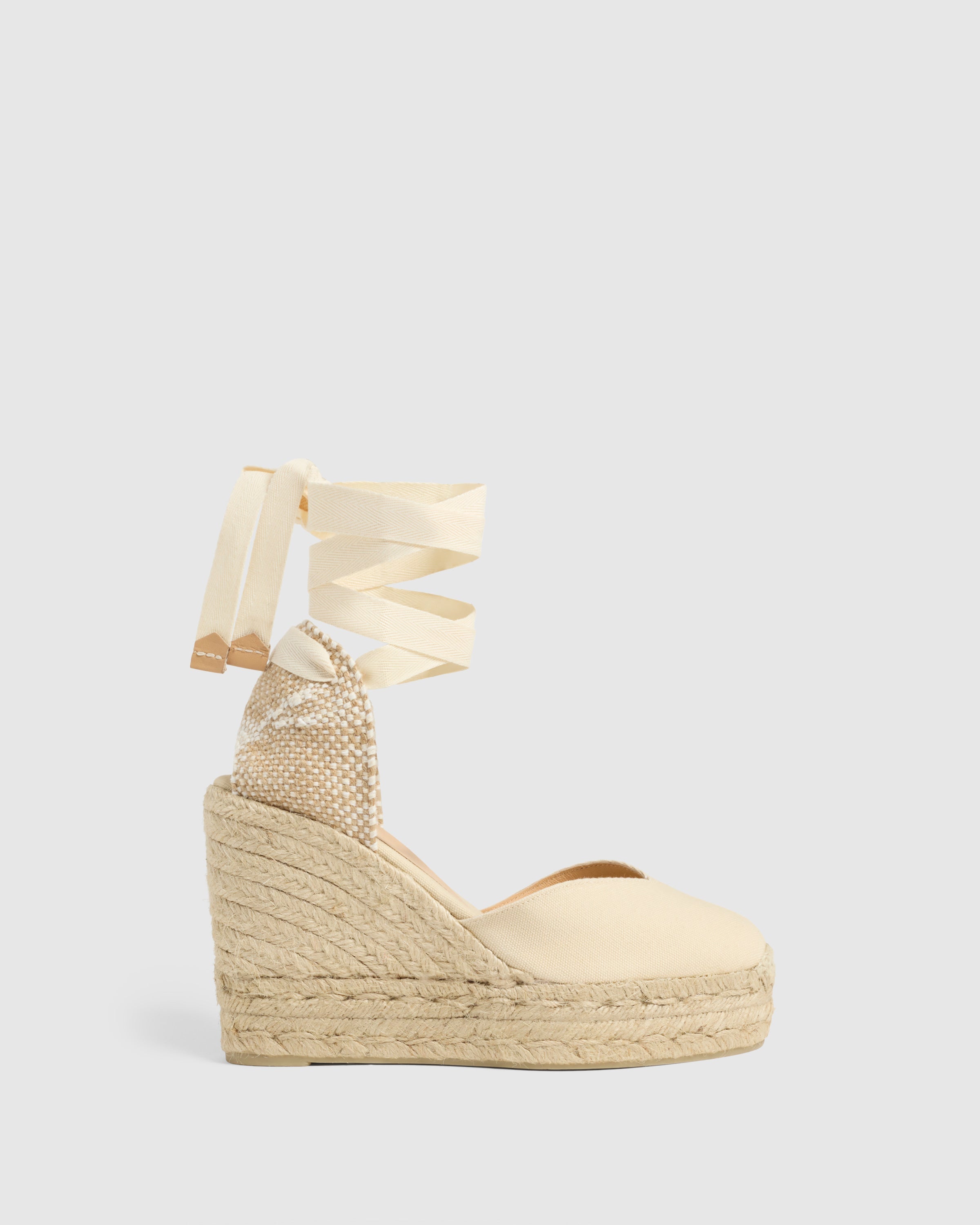 サンダル・ミュール CASTANER Women Laced up Shoes CHIARA8ED001IVORY Beige IVORY CLOSED TOE WEDGES CHIARA MADE WITH CANVAS WITH 11