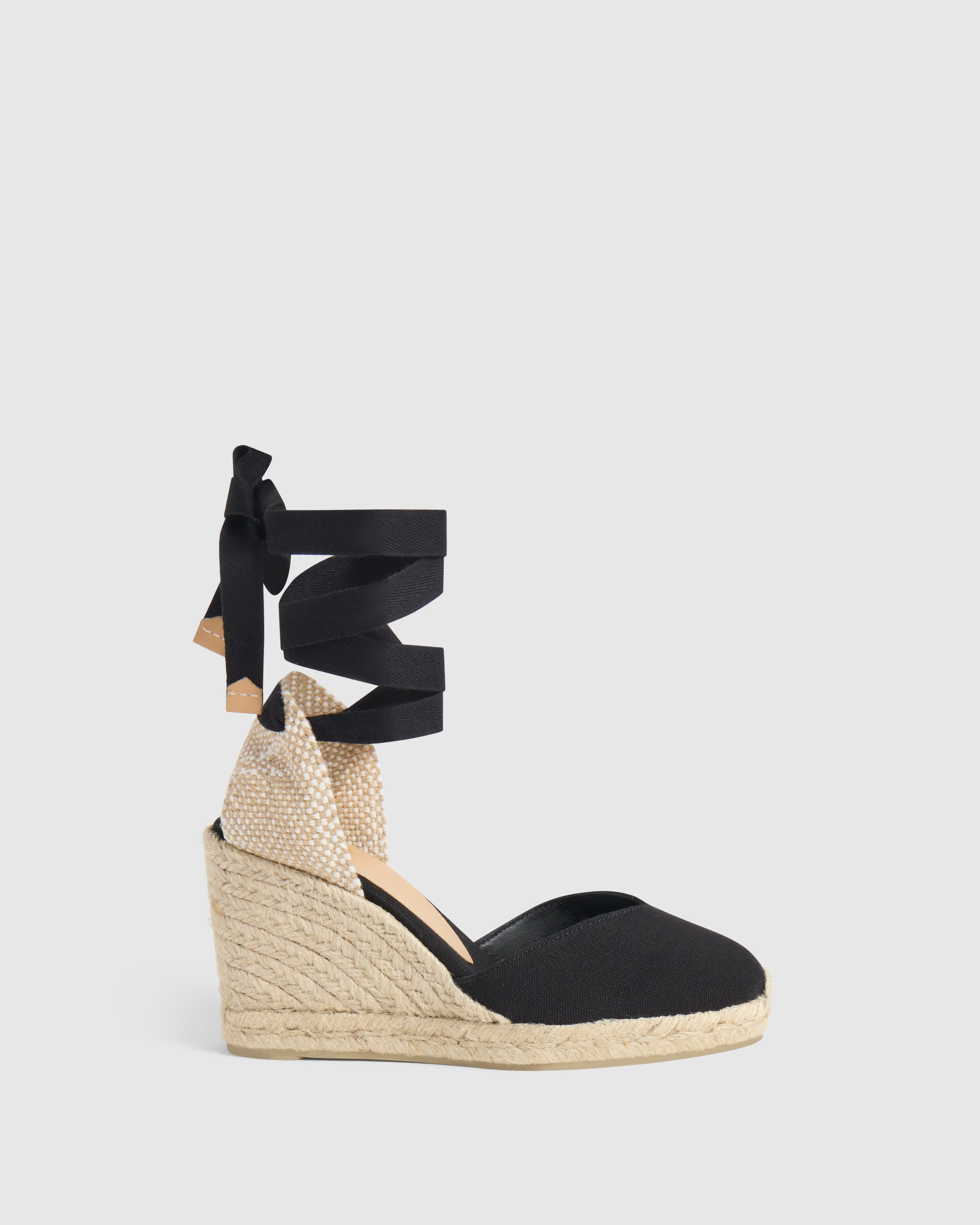 サンダル・ミュール Castaner Black canvas Chiara wedges (21458100 NEGRO 100) BLACK CLOSED TOE WEDGES CHIARA MADE WITH CANVAS WITH 9 HEIGH