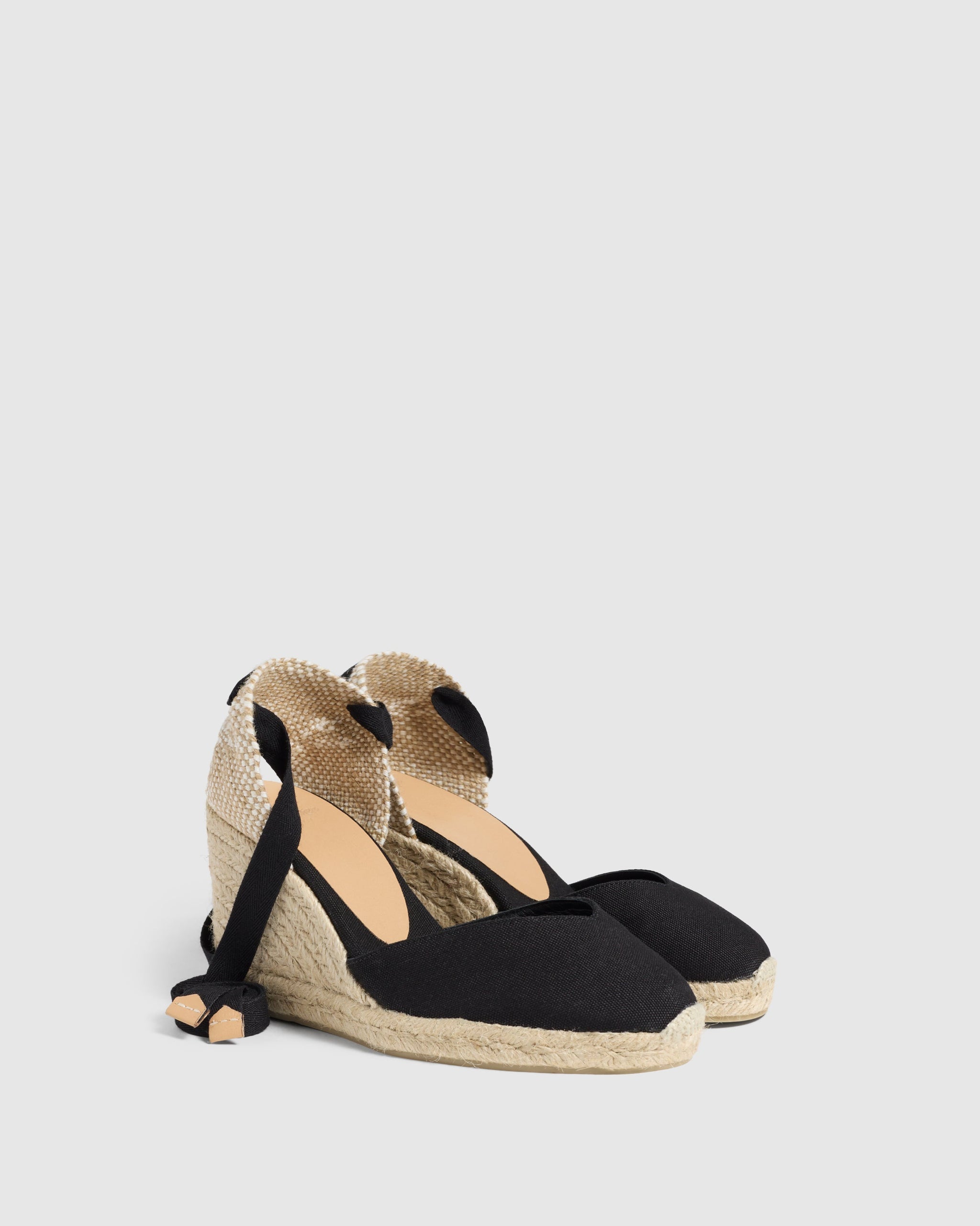 サンダル・ミュール Castaner Black canvas Chiara wedges (21458100 NEGRO 100) BLACK CLOSED TOE WEDGES CHIARA MADE WITH CANVAS WITH 9 HEIGH