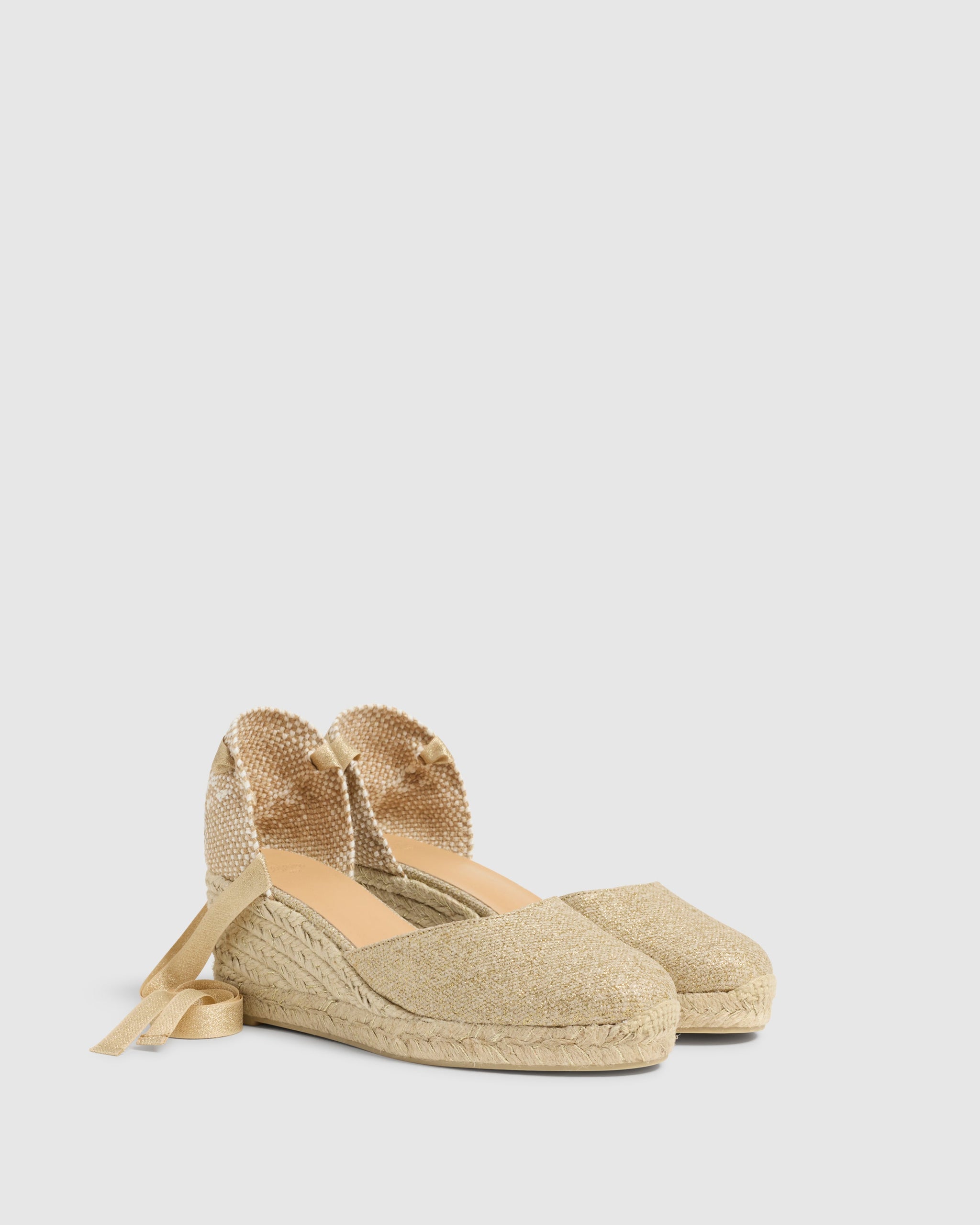 フラットシューズ CASTANER Woman Espadrilles Gold CARISSA8 3000 Castaner Carissa/8/118 Wedge Espadrilles Gold 023428-3000