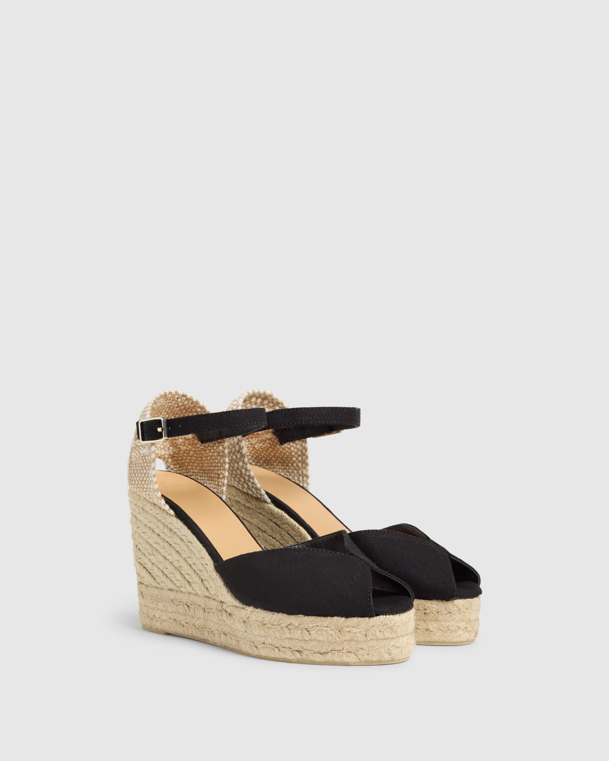サンダル・ミュール CASTANER Women Sandals BIANCA8ED001NEGRO Black BLACK SANDAL BIANCA MADE WITH CANVAS WITH 11 HEIGH | CASTAÑER